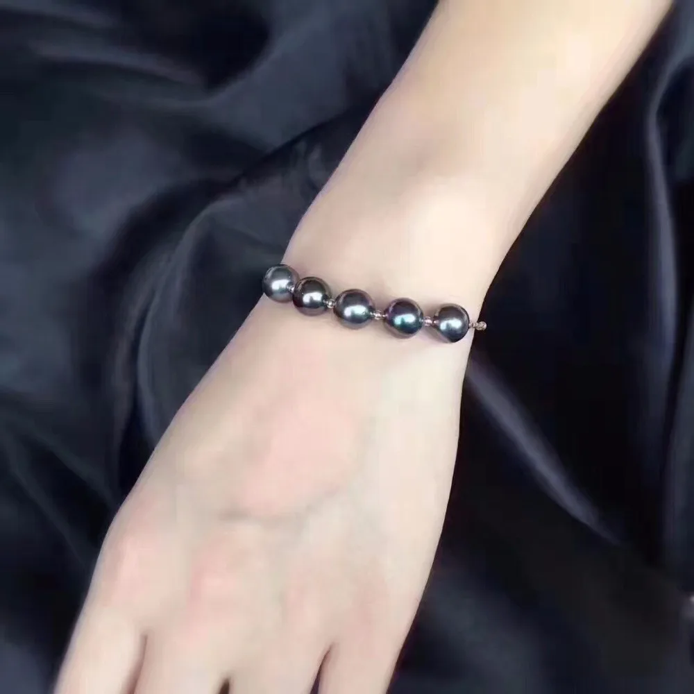 Sinya натуральный таитянский жемчуг 18 К золотой браслет для женщин мамы и дочки