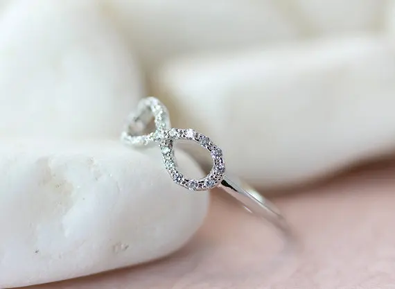 Wholesale Handmade an infinite loop crystal love rose gold silver jewelry Creative gift ideas infinity rings for women | Украшения и