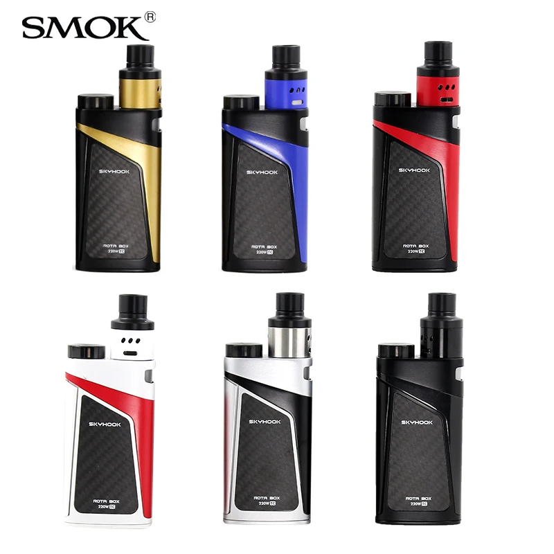 Оригинальный Smok Skyhook RDTA коробка мод комплект 220 Вт с 9 мл емкость танк электронная