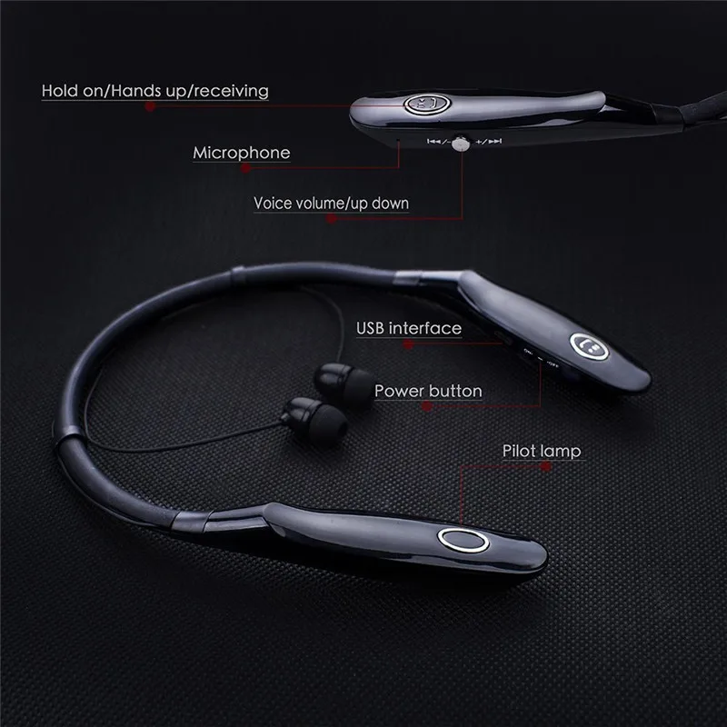 Bluetooth гарнитура Reotgtu HBS900S с шейным ободом спортивные водонепроницаемые наушники