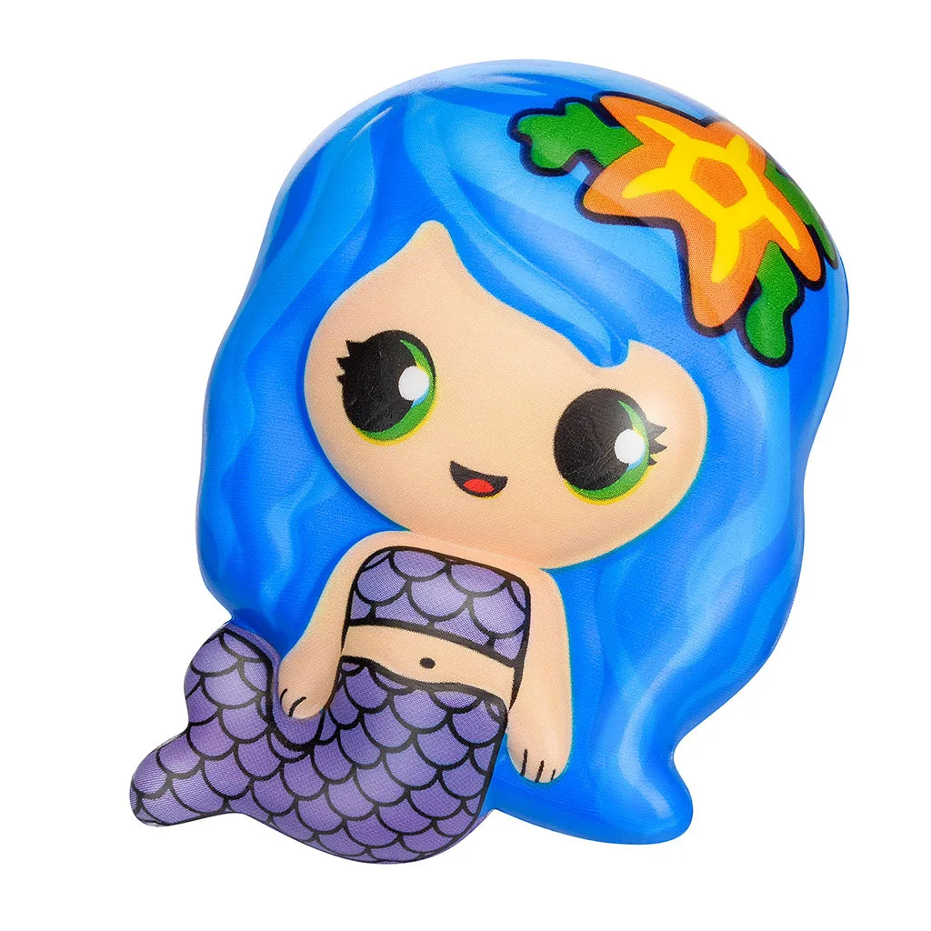 BU TELOTUNY сжимающие куклы мягкие игрушки Kawaii Русалка медленно поднимающийся крем Ароматические игрушки для снятия стресса подарки мягкие игрушки Горячая Новинка Jan23 - Цвет: BU