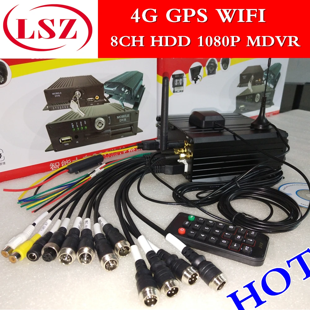 8-канальный видеорегистратор mdvr 4G GPS AHD 1080P с широким диапазоном напряжения