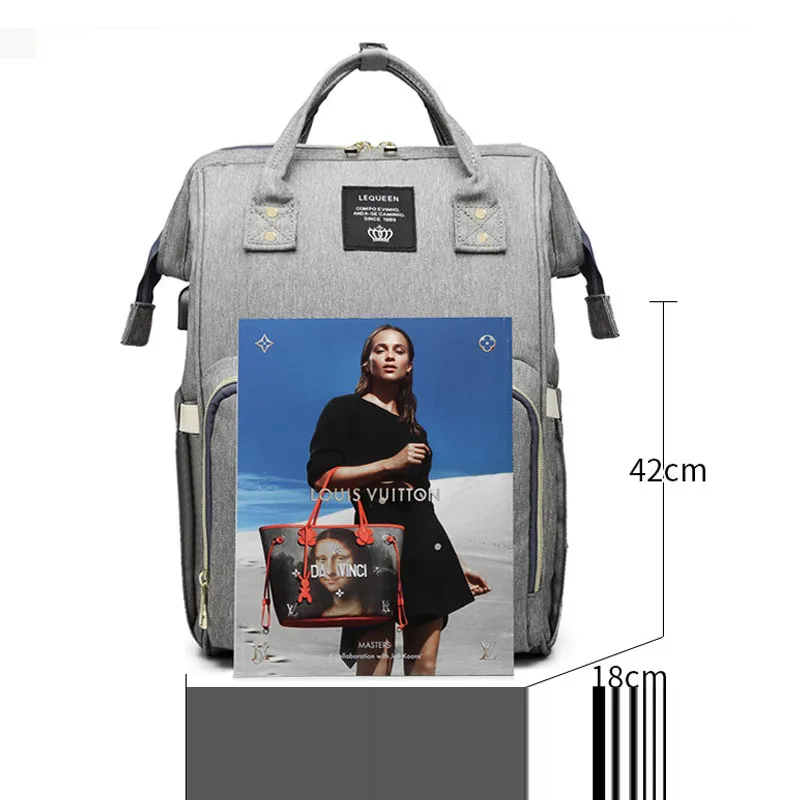 USB сумка для подгузников Большой Вместительный рюкзак мам водонепроницаемая