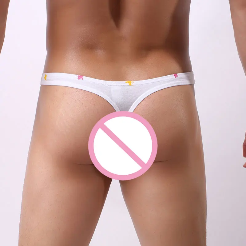 Стринги мужские х/б с U-образным выпуклым мешочком низкой посадкой размера плюс F6