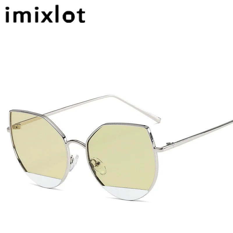 IMIXLOT модные брендовые солнцезащитные очки кошачий глаз Для женщин мужчин Винтаж