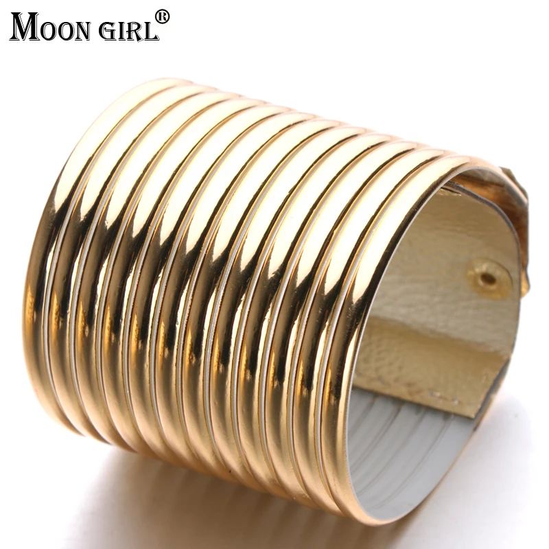 MOON GIRL Модные женские браслеты вечерние Ювелирное Украшение для ночного клуба кожаный браслет и браслеты винтажные Макси ювелирные изделия
