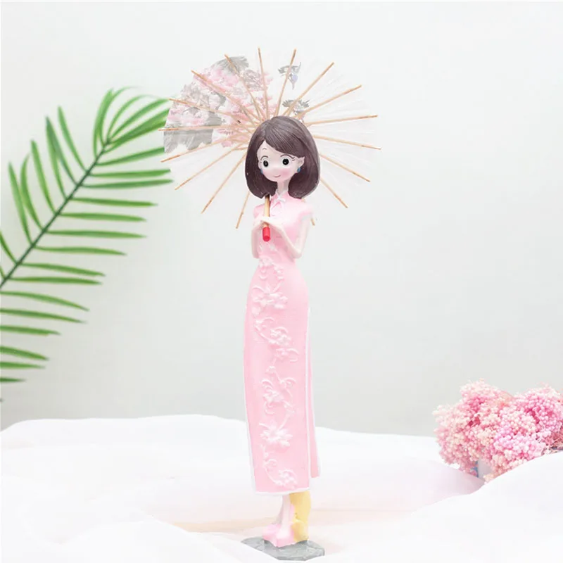 Small Pure Fresh Chinese Dress Umbrella Girl Creativity Resin Arts And Crafts Wine Ark Place Adorn Household Furnishing Articles | Дом и сад