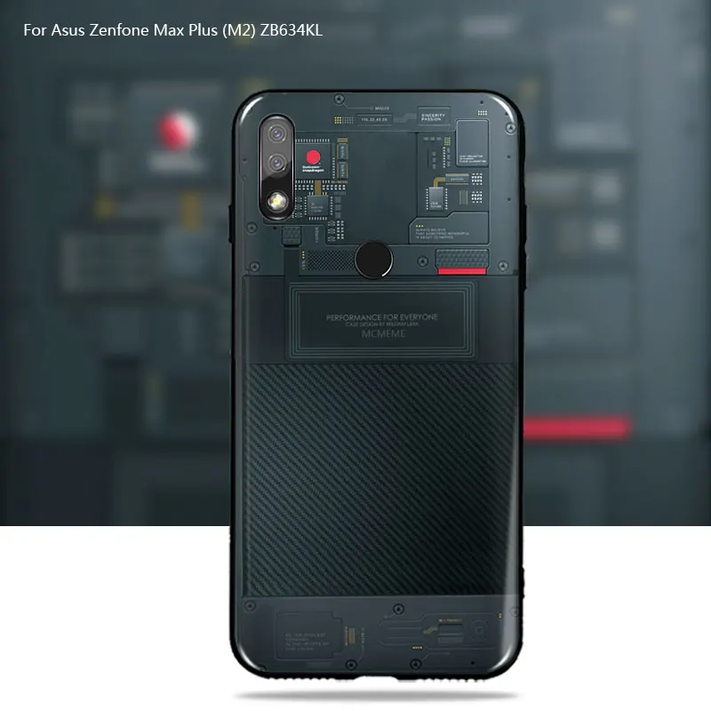 Чехол для Asus Zenfone Max Plus (M2) ZB634KL интересный чехол из мягкого ТПУ с рисунком батареи