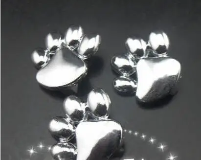 Цена оптовой продажи 5 шт. 10 Smooth сплава Paw Print Slide шарик шарма DIY 8 мм с рисунком