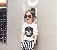 white shirt Г., новые футболки для малышей Весенняя рубашка для девочек Детская футболка с надписью Детская Повседневная рубашка с длинными рукавами футболка для малыша#2664 - Цвет: white shirt