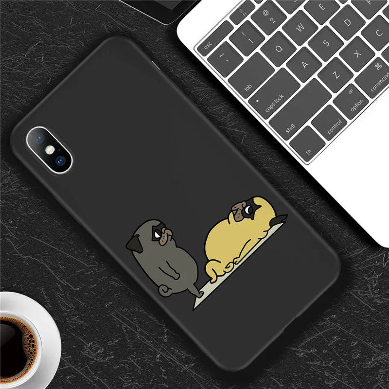 AC4340 Black USLION мультяшный чехол для телефона для iPhone X Xs Max XR 11 Pro Max Забавный чехол с рисунком собаки для йоги для iPhone 8 7 6 6 s Plus Мягкий чехол из ТПУ - Цвет: AC4340 Black