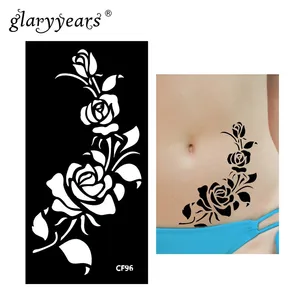 Glarylet 1 лист, трафарет для татуировки хной, узор Рисование пастой, Женский трафарет для боди-арта, соблазнительный продукт, водонепроницаемый, горячая HN-CF96