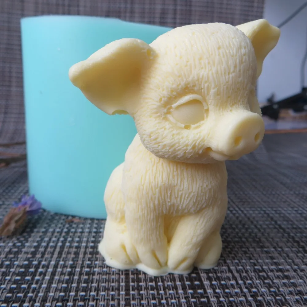 Силиконовая 3D форма в виде Свинки для мыла животных мастики украшение торта