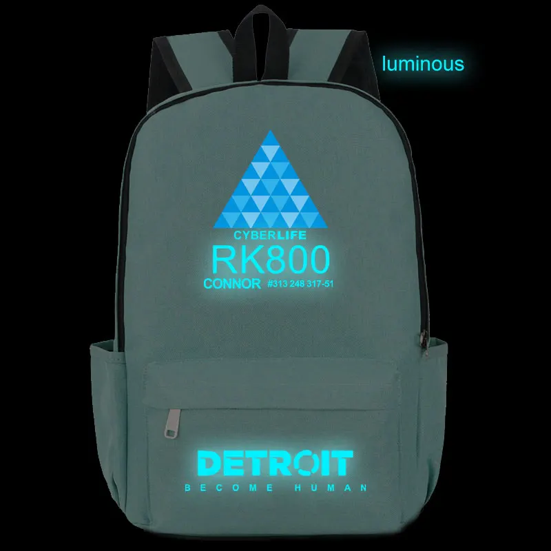 021 Детройт стать человеком рюкзак rk800 Рюкзаки плеча Путешествия Школьные сумки для подростков Повседневная Студенческая элегантный дизайн сумка для ноутбука - Цвет: 021
