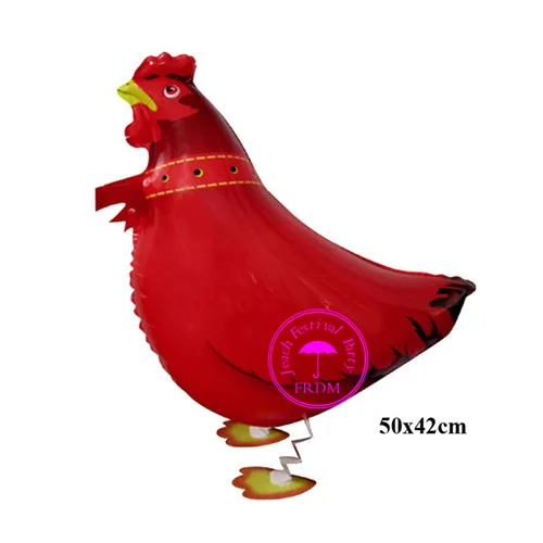 hen Собака корова свинья лягушка утка кошка воздушные шарики в форме шагающего животного День Рождения украшения поставки в виде животных-героев мультфильмов домашних животных шагающего шары - Цвет: hen