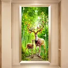 QIANZEHUI, алмазная вышивка, Круглый Алмаз бамбуковый лес удача олень Полный Стразы алмазная живопись Вышивка крестиком, рукоделие