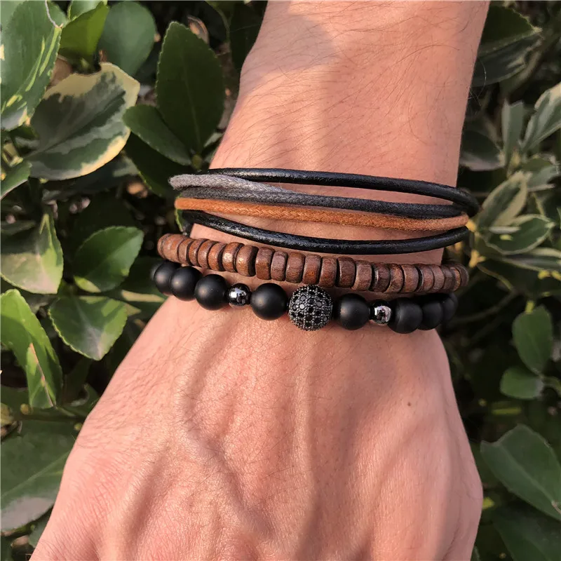 CZ мяч Браслет Подвески Pulsera Для мужчин изделия 8 мм бусины браслеты жёсткий