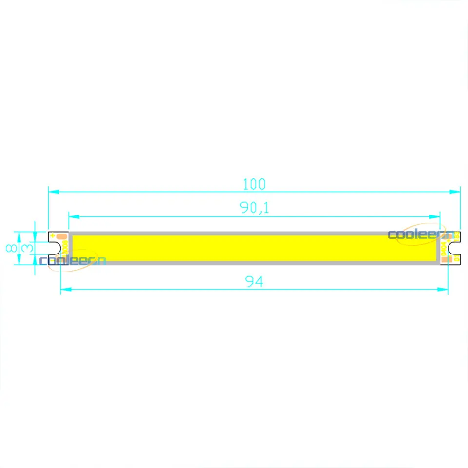 100*8 мм COB LED Bar Light s Chip On Board 5W 12V источник светильник Bulb DC12V для DIY Auto lamp Work Decor ing 10