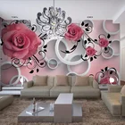 Фотообои 3D стерео рельефный цветок круг современная простая роспись столовая гостиная диван ТВ фон стены Papel De Parede
