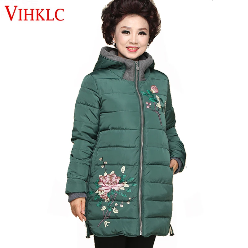 2018 новая зимняя куртка парка для мам среднего возраста женщин Большие размеры