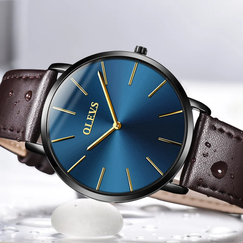 The new fashion trend in waterproof watch men ultra-thin belt for men's female couples quartz | Наручные часы