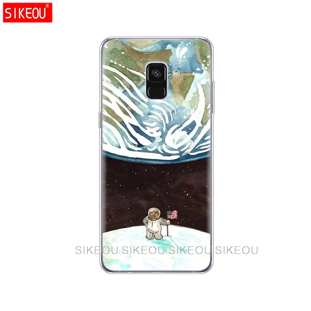 Силиконовый чехол для телефона Samsung Galaxy A6 A8 2018 A3 A310 A5 A510 A7 2016 2017 космическая луна