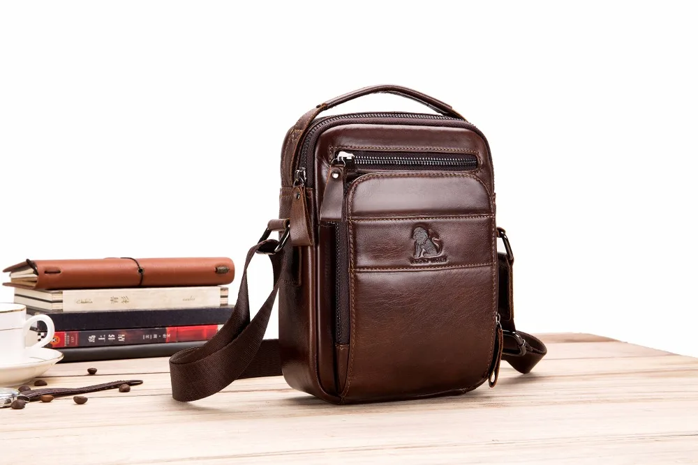 Men's Genuine Leather Vintage Shoulder Messenger Bag male Casual multifunction Small Crossbody Flap Cowhide man Messenger Bags