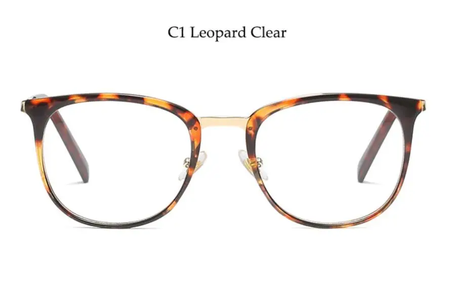 C1 leopard clear Роскошная белая оправа для очков, модная квадратная рамка для очков, прозрачная близорукость круглые очки, дизайнерские Брендовые женские солнцезащитные очки - Цвет оправы: C1 leopard clear