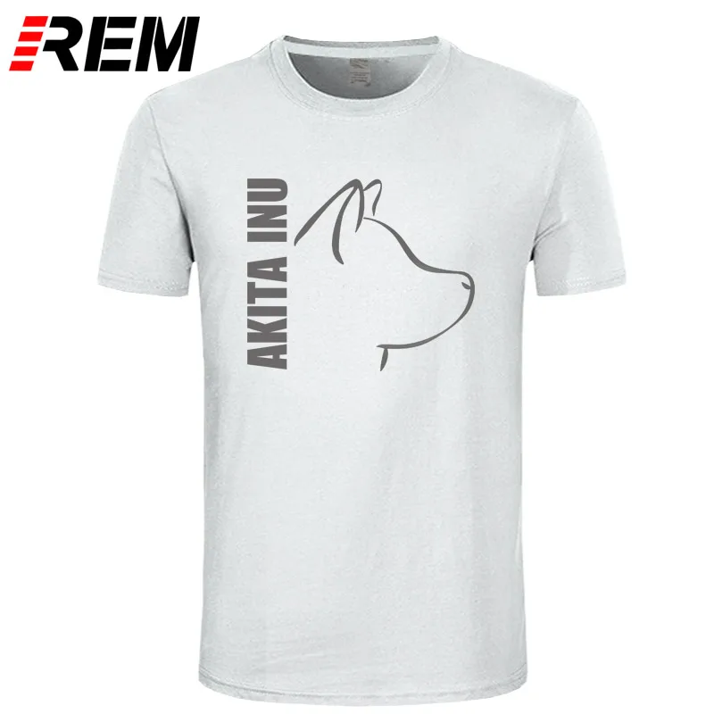 Akita Inu Dog мужские футболки отличные футболки мужские с коротким рукавом хлопок Пользовательские Большие размеры летние футболки для подростков - Цвет: white gray