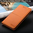 Чехол для Samsung Galaxy S10 Plus Lite, роскошный винтажный кожаный флип-чехол, чехол с подставкой и слотом для карт, чехол для samsung s10