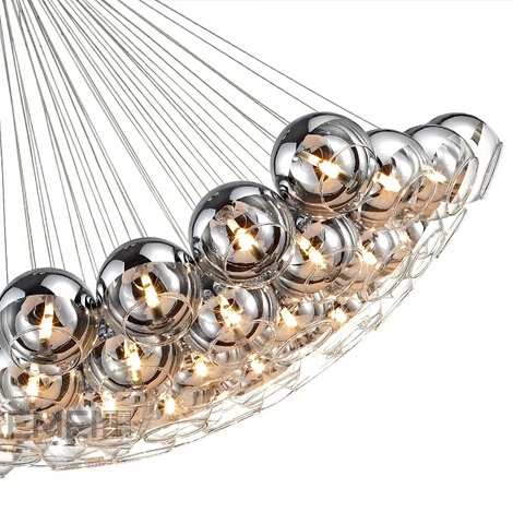 

Italian Style modern Led pendant lighting glass shades G4 Lobby Hotels Restaurant hanging lamps ball Pendant lights