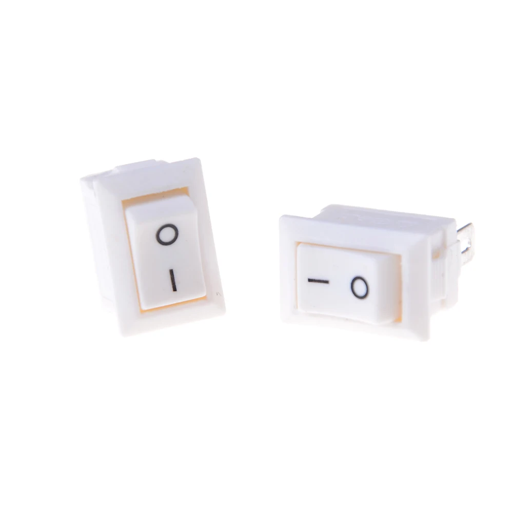 15x10 мм белый 2PIN SPST Кнопка ВКЛ/ВЫКЛ Лодка кулисный переключатель 3a/250 в