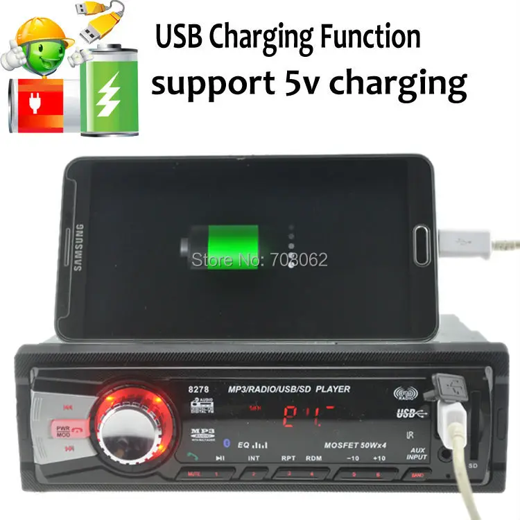 Автомобильный радиоприемник стерео плеер Bluetooth MP3 FM USB 1 Din пульт дистанционного