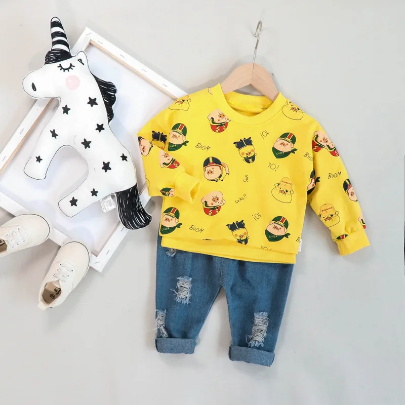 

2019 Fall winter hoodie jeans pants boys outfits fashion cool baby kids clothes