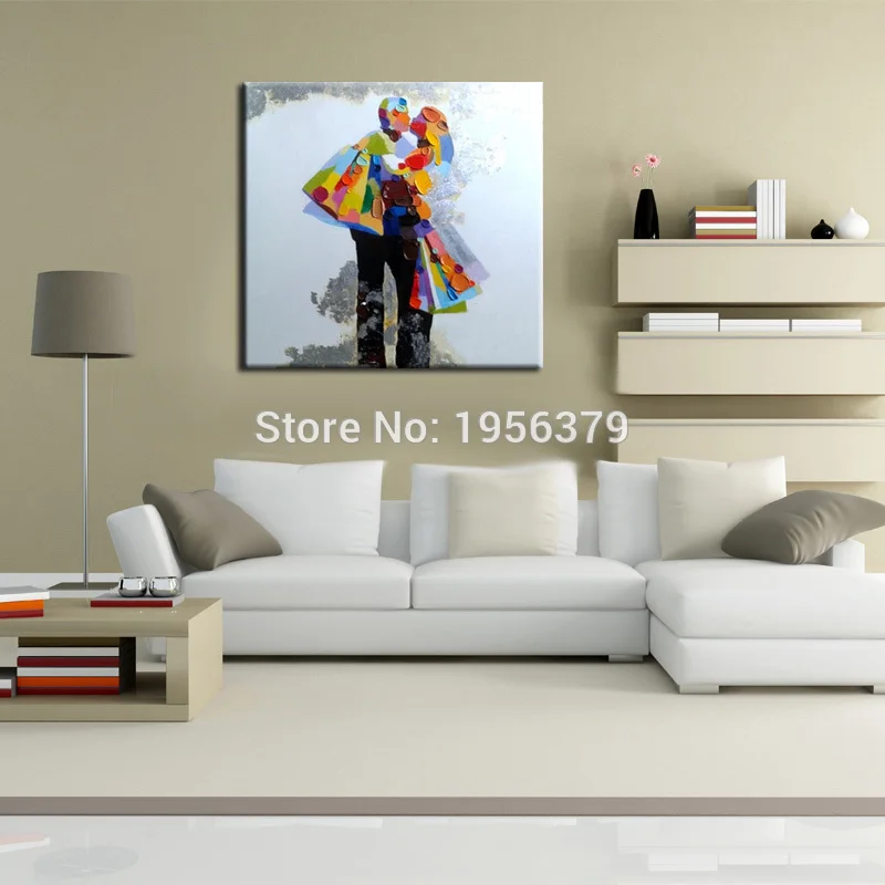 

Abstract Couples Men and Women are Dancing High Quality Kiss Oil Painting on Canvas Hand Painted Knife Figure Wall Painting