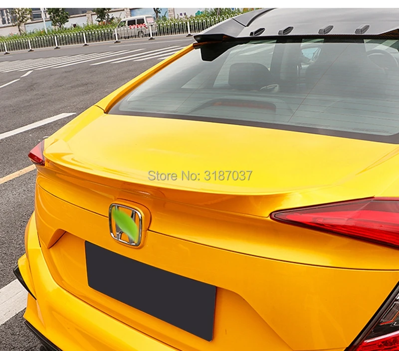 

For Honda Civic Spoiler 2016-2018 TF ABS Plastic Rear Roof Spoiler Wing Trunk Lip Boot Cover Car Styling