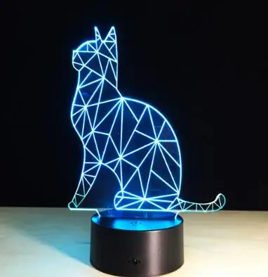Cat 5 7 цветное кошачье 3D лампа акриловый светодиодный ночной светильник USB сенсорный Сенсор светильник дети милый ночной светильник Спальня светильник подарки для детей - Испускаемый цвет: Cat 5