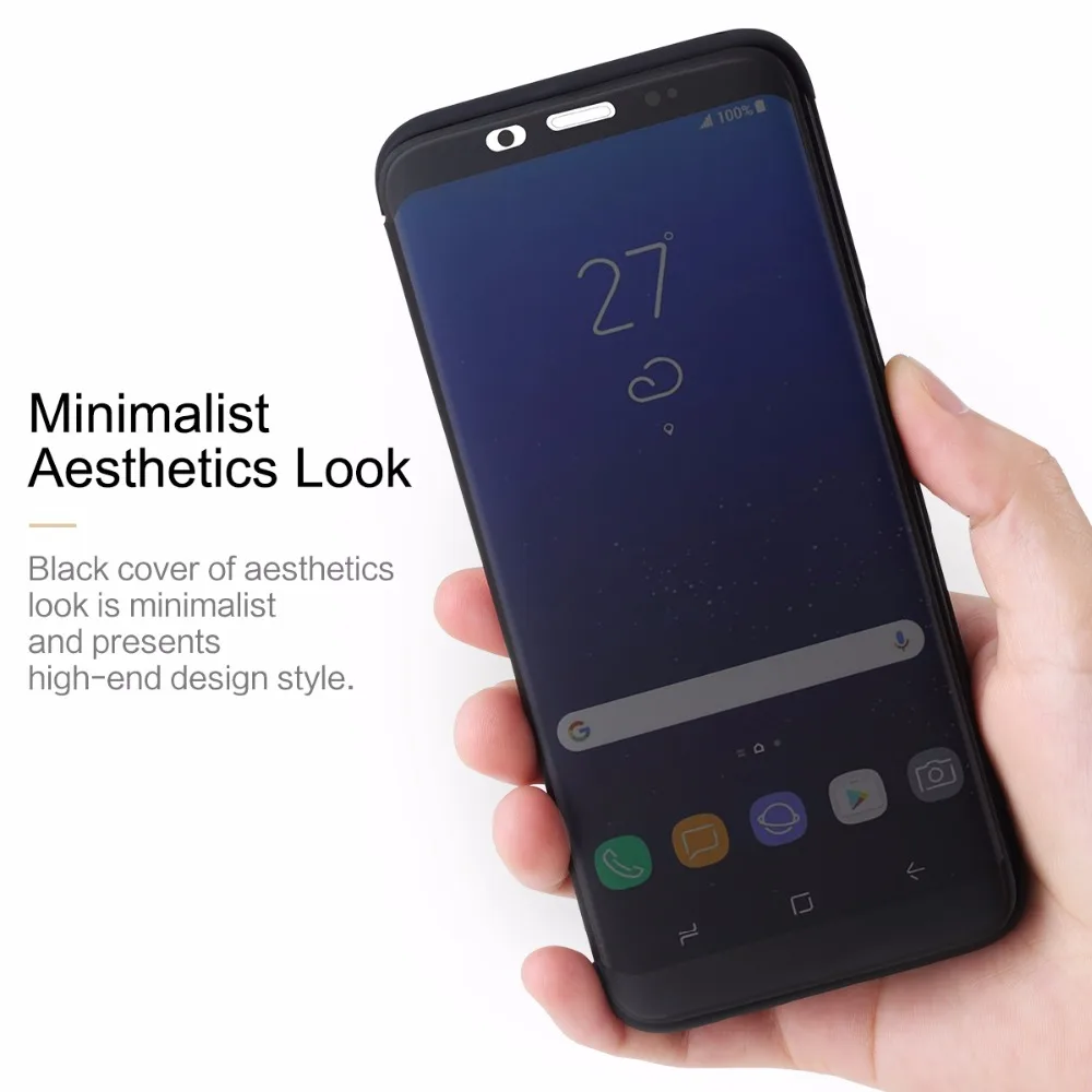 Чехол для телефона samsung Galaxy S8 Rock Dr. v с полным окном, умный флип-чехол из ТПУ+ поликарбоната, чехол для телефона Galaxy S9, Fundas