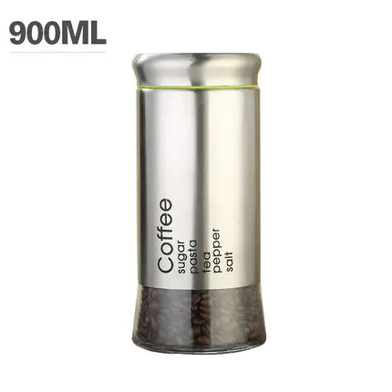 900ML kitchen Glass jar with lids cereal dispenser transparent unleaded storage jars snacks candy moisture-proof sealed canister - Цвет: 900ML