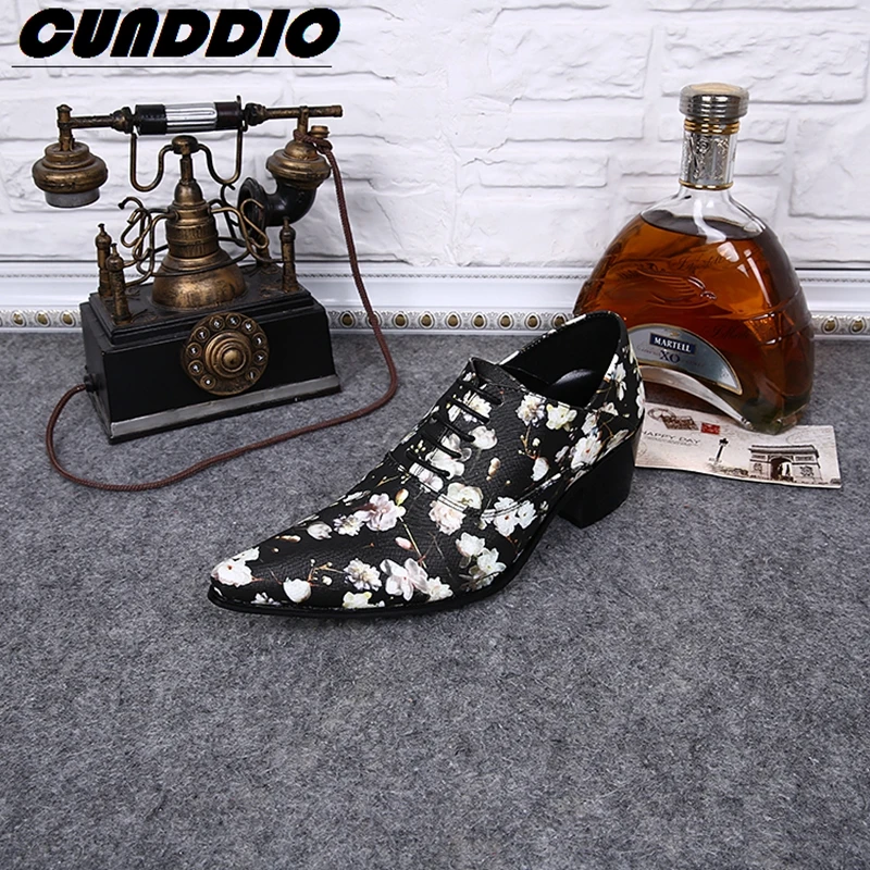 CUNDDIO 238 Хан издание Высокие каблуки указал мужская обувь Из Натуральной кожи