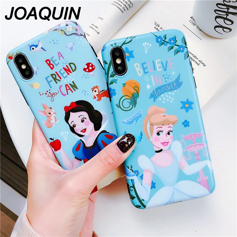 Classic Anime Ariel princess Snow White Cinderella Rapunzel Aurora cover case For iPhone 8 7 6 6s Plus X XR Xs Max back shell |
