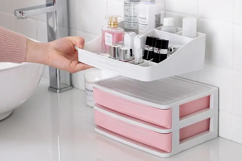 Пластиковый ящик для косметики 1 шт. органайзер макияжа коробка хранения