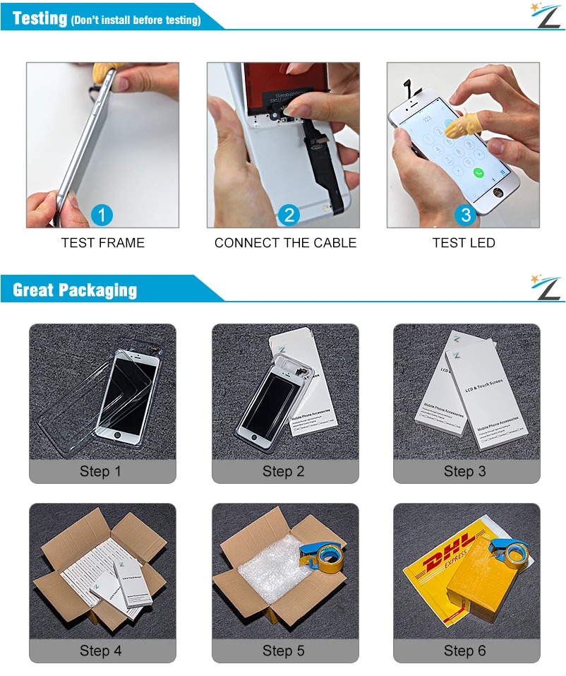 AAA ЖК-дисплей 3D Сенсорный экран Ecran для iPhone 6 6 плюс 6 S плюс ЖК-дисплей Дисплей Pantalla дигитайзер Ассамблеи замена