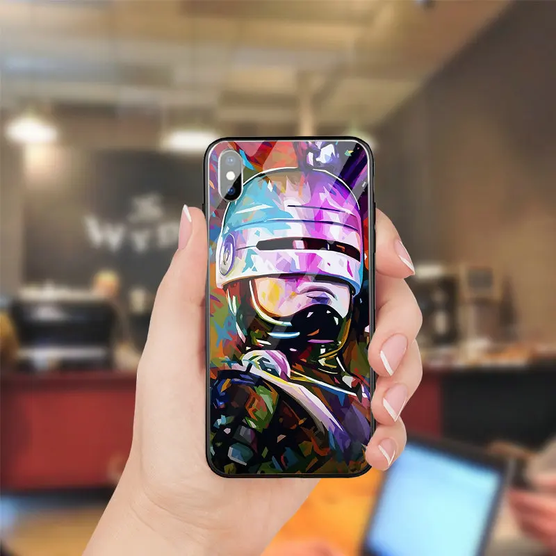 Жесткий закаленное Стекло случаи мобильного телефона чехол для iPhone 5 5S SE 8 7 Plus X XR XS
