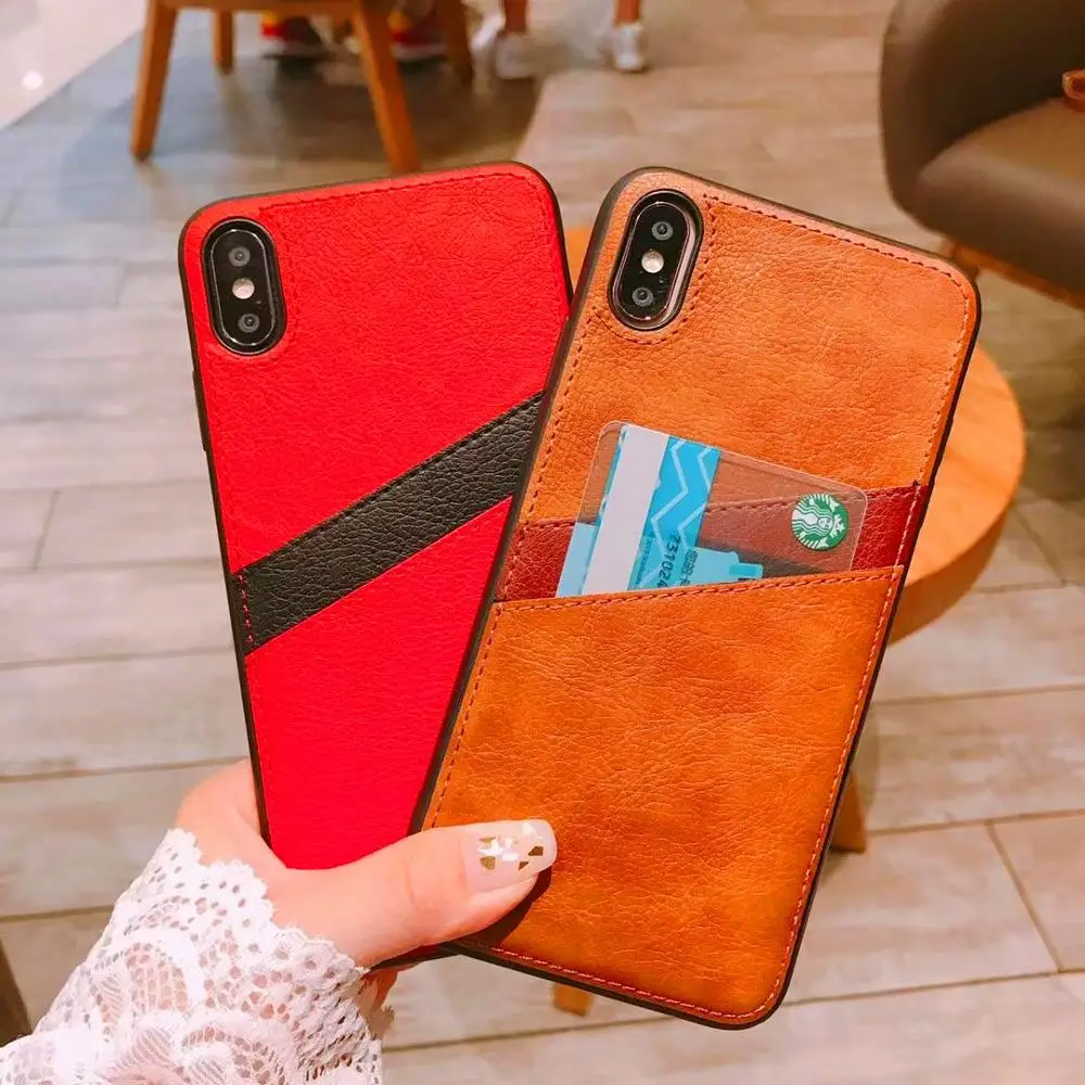 fashion Cover Case for iphone XR XS Max 3D PU Leatherwear Business Card slot phone cases X 8 7 plus 6 6S Plus |