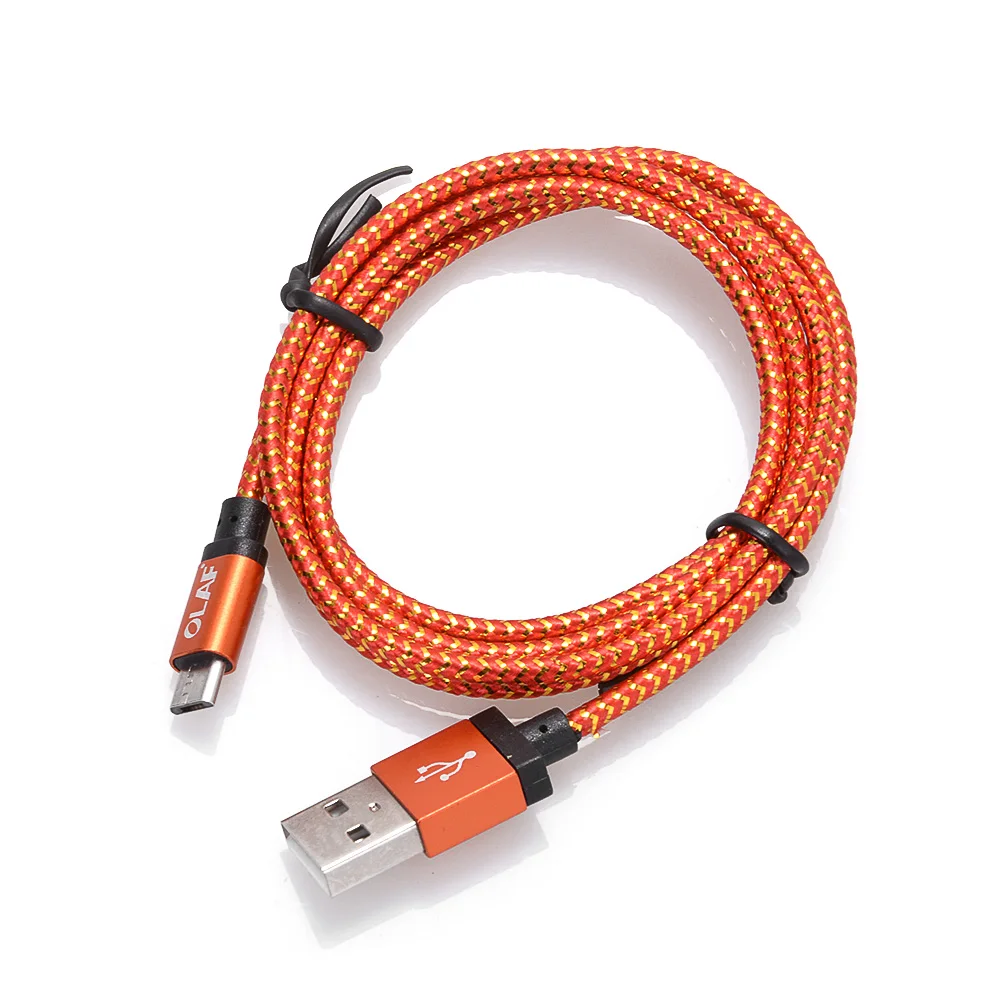 Red Олаф микро USB кабель 1 м 2 м 3 м 2A нейлон быстрое зарядное устройство USB кабель для передачи данных для samsung Xiaomi LG Android мобильный телефон usb кабель для зарядки - Цвет: Red