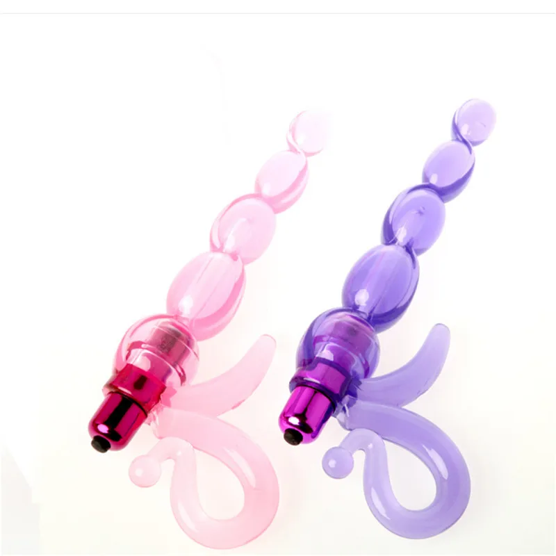 Sexual Jelly Anal Plug Gay Rotating Dildo Vibrator Silicone Beads Prostate Massager Butt Sex Toys For Men Women |