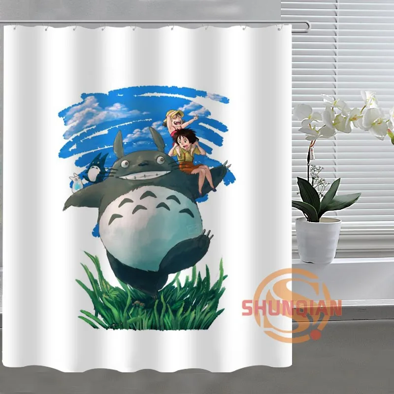 Бургундия Studio Ghibli Totoro индивидуальная занавеска для ванной комнаты, ткань для декора ванной комнаты, занавеска для ванной комнаты, приемлемая на заказ H03M26D37 - Цвет: Бургундия
