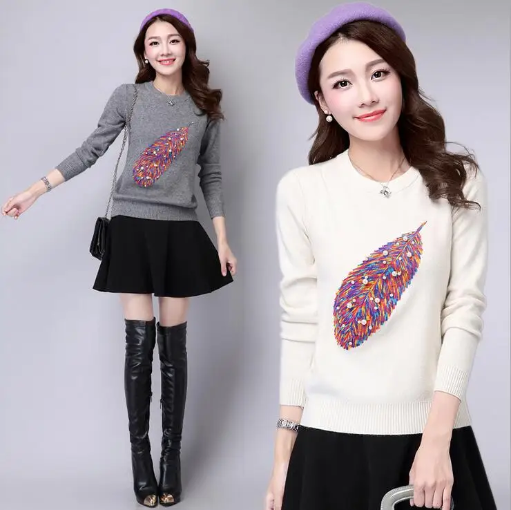 Soft Wool Plus Size Pullover 2015 Autumn Korean Women Casual Lips Fashion Print Sweater Ladies Leisure Tops | Женская одежда