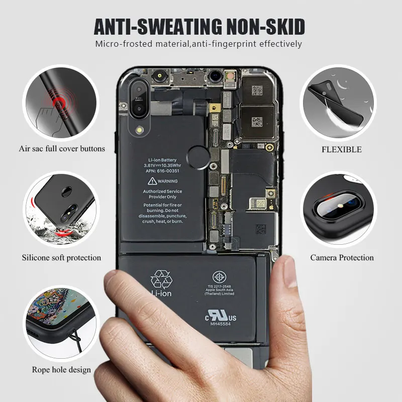 Для ASUS Zenfone Max Pro M1 ZB601KL чехол с принтом батареи Мягкий силиконовый для ZB602KL ZB 602KL |